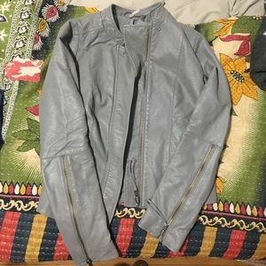 Free people moto-style faux leather jacket